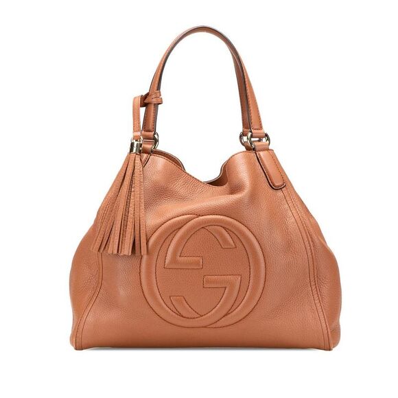 gucci Handbags - Pre Loved gucci Medium Leather Soho Cellarius Tote Women Brown Tote Bags